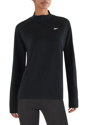 NWT Reebok Women's Identity Performance 1/4 Pullover Top 100202714 Black L thumbnail 1