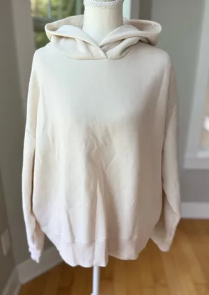 a new day Ivory Cream Pullover Hoodie Sweatshirt Size XL thumbnail 1