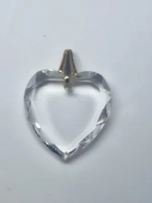 Vintage Crystal Heart Pendant Charm Women’s Jewelry Clear Prism Love Art Deco thumbnail 4
