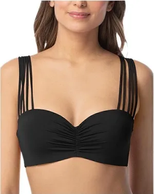 New. COCO REEF adjustable multi-way black Strappy bikini top. 32/34-C thumbnail 1
