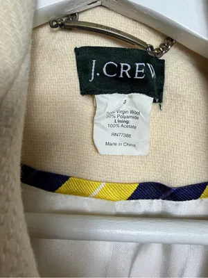 JCrew Cream Belted Peacoat thumbnail 9
