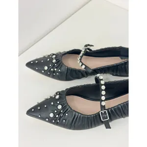 NEW Antonio Melani Jennifer Sumko Mary Jane Ballet Flats Black Leather US 7.5 thumbnail 5