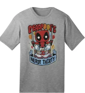 NWOT Marvel Deadpool's Nerdy Thirty 30th Anniversary Funko Pop! Graphic Tee L thumbnail 1