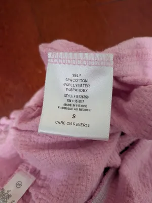 Altar’d State Pink Puff Sleeve Peplum Top Size Small thumbnail 4