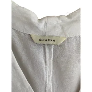 Sim & Sam V-Neck Tie Bottom Button Short Sleeve Blouse Size Small thumbnail 5