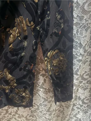 Black Sheer Floral burnout velvet duster cardigan small like new thumbnail 7