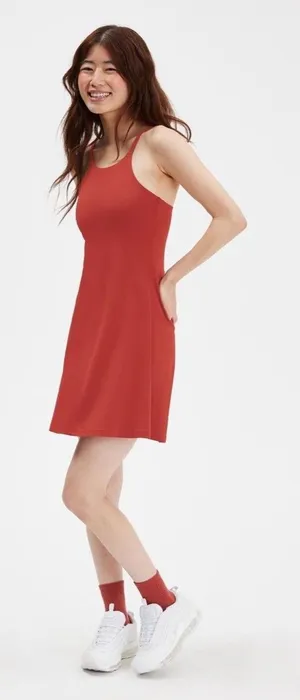 Girlfriend Collective Naomi Workout Tennis Dress Size XS Red Lava thumbnail 1