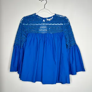Endless Rose Blue Crochet Lace Blouse Size Small NEW thumbnail 3