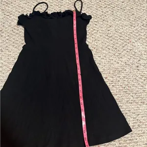 Reformation Bri Black Ribbed Knit Ruffle Thin Strap Mini Dress - Size Small thumbnail 5