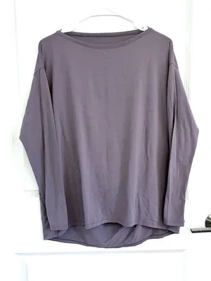 Lululemon Back In Action Long Sleeve Lavender Gray Large thumbnail 3
