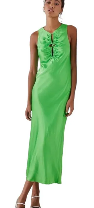 RAILS Fiona Vibrant Green Sleeveless Midi Sheath Dress Women's Size XS thumbnail 1