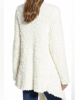 1. State Ivory Plush Drape-Front Cardigan Sz XL NWT Super Cozy! thumbnail 3