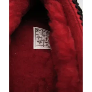 UGG Tasman Red Suede Sheepskin Lined Slippers Mens 6 Womens 8 1019066 thumbnail 3