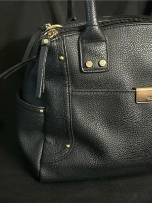 Rosetti Black & Gold Pebbled Faux Leather Satchel Handbag thumbnail 6