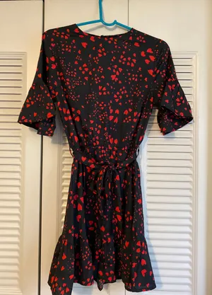 Influence Fashion Black Dress With Hearts thumbnail 1
