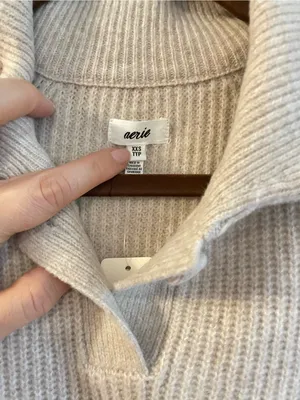 Aerie Heather Fawn Classic Quarter Button Sweater New Size XXS thumbnail 5