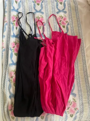 Old Navy Black and Pink Spaghetti Strap Dress thumbnail 2