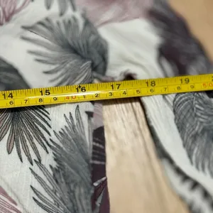 Y2K Tropical Palm Print Lace Up Crop Top‎ White Bell Sleeve Y2K Small thumbnail 3