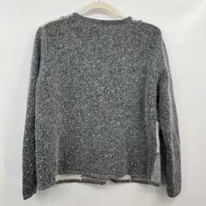 Dress Barn Women's Cardigan Sweater Patchwork Floral Silk Cottagecore L Grey thumbnail 11