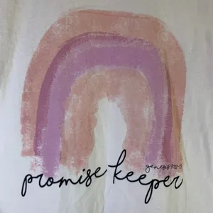 Bella‎ Canvas Promise Keeper Rainbow Graphic Tee Cream Cotton Genesis 9:12-13 M thumbnail 2