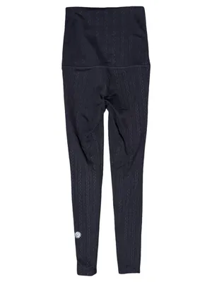 Pure Barre Splits59 Women’s Size XS Black Charcoal Patterned Foldover Leggings thumbnail 3