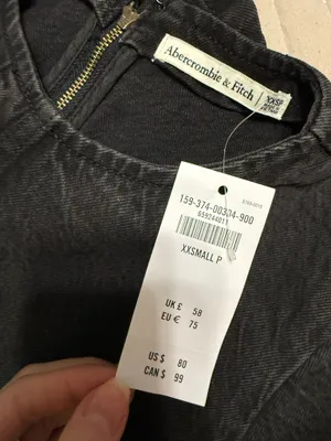 NWT Abercrombie black denim dress thumbnail 4