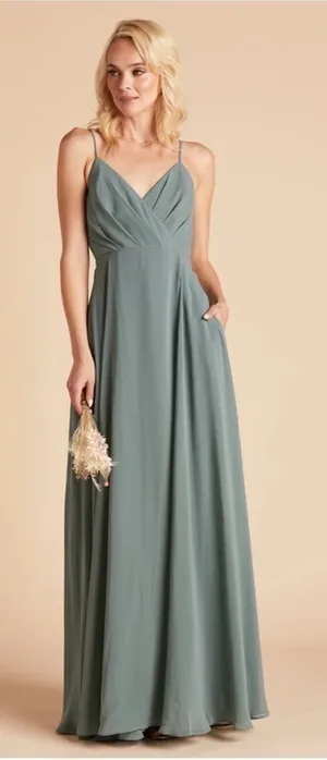 BIRDY GREY Kaia Chiffon Dress In Sea Glass thumbnail 2