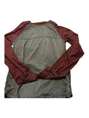 American Eagle 360 Extreme Flex Raglan Shirt Mens Small Gray Burgundy Long Sleeve thumbnail 2