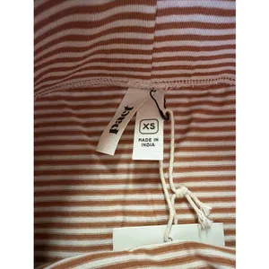 Pact NWT Organic Cotton Mini Skirt Circle Skater Sz XS Striped Pockets A-line thumbnail 3