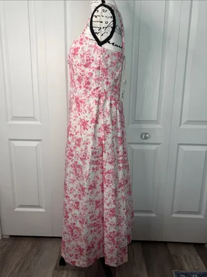 Altar'd State White Maxi Dress with Pink Floral Print thumbnail 6