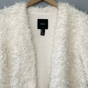 Forever 21 Teddy Jacket Size Small Creamy White Coat Faux Fur Shaggy Glam Chic thumbnail 4