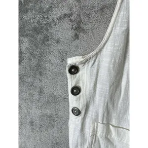 L*Space White Overalls Relaxed Coastal Grandmother Beachy Minimalist Jumpsuit MD thumbnail 5