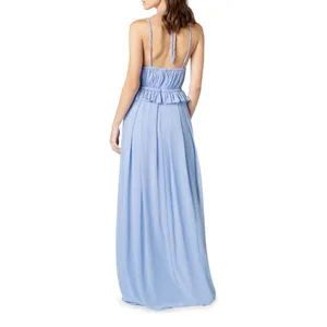 DRESS THE POPULATION Athena Halter Neck Gown in Periwinkle Size Small thumbnail 11