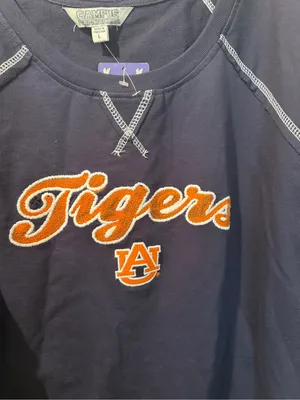 Auburn Tigers Navy Long-Sleeve Raw Hem Sweatshirt Womens Large NWT thumbnail 2