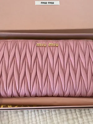 Miu Miu Matelasse Zip Wallet Pink Gold w/ Box thumbnail 5