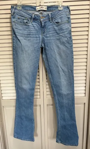 Hollister Light Flare‎ Denim Jeans Low Rise Size 9 Long Zip/Button Pockets thumbnail 1