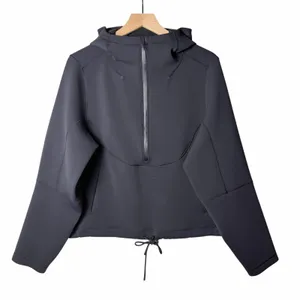 Lululemon Unleash Strength Hoodie Spacer Black 1/2 Zip Women's size 12 thumbnail 1