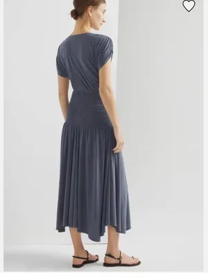 NWOT White House Black Market $140 Matte Jersey Smocked Midi Dress XL thumbnail 4