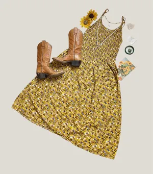 Women’s summer floral print smocked top maxi sleeveless dress thumbnail 9