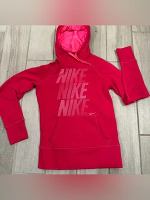 Nike Women's Hot Pink Pullover Hoodie with Repeat Logo Xs thumbnail 3