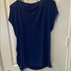 Michael Kors Royal Blue Draped Blouse thumbnail 4