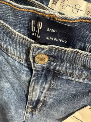 GAP girlfriend Distressed Women's Jeans - Blue thumbnail 2