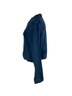 Natural Origins Sz LP Lyocell Blue Jean Denim Button Up Trucker Jacket USA Made thumbnail 6