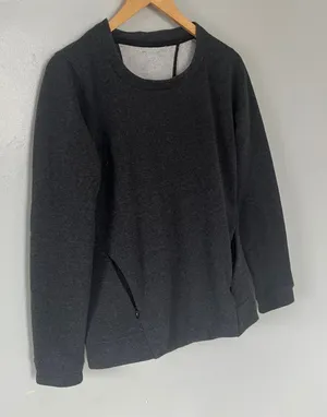 Lululemon &go Endeavor Long Sleeve Heathered Black Open-Back Sweatshirt Medium thumbnail 1