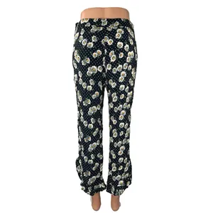 Zara Women's Black Floral Polka Dots High Rise Cropped Trousers Pants Size M thumbnail 2