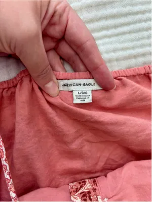 Women's American Eagle Floral Crop Top Size L Pink Orange thumbnail 3