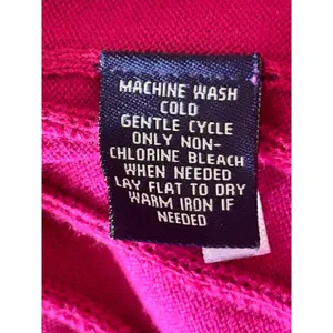 Chaps Hot Pink Ribbed Cardigan Sweater – Size M, Gold Crest Buttons thumbnail 5