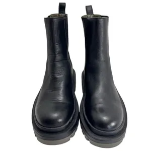 ZARA Chelsea Chunky Black Leather Ankle Boots thumbnail 10