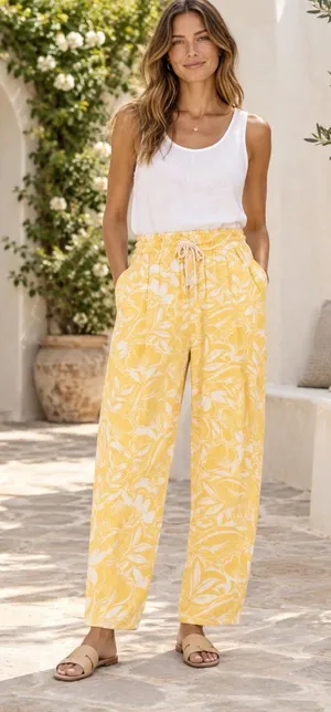 Old Navy High-Waisted Crinkle Gauze Barrel Ankle Pants thumbnail 1