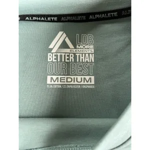 Set 2 Pcs Alphalete Women's ELMTS Short Sleeve Crop & Relaxed Coffed Jogger Teal thumbnail 13